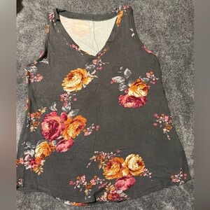 Maurices Floral Tank Top - Charcoal Floral